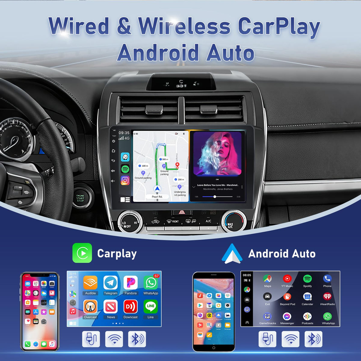 [Upgrade 4 Core 64G] Volxcereo Car Radio for Toyota Camry 2012 2013 2014