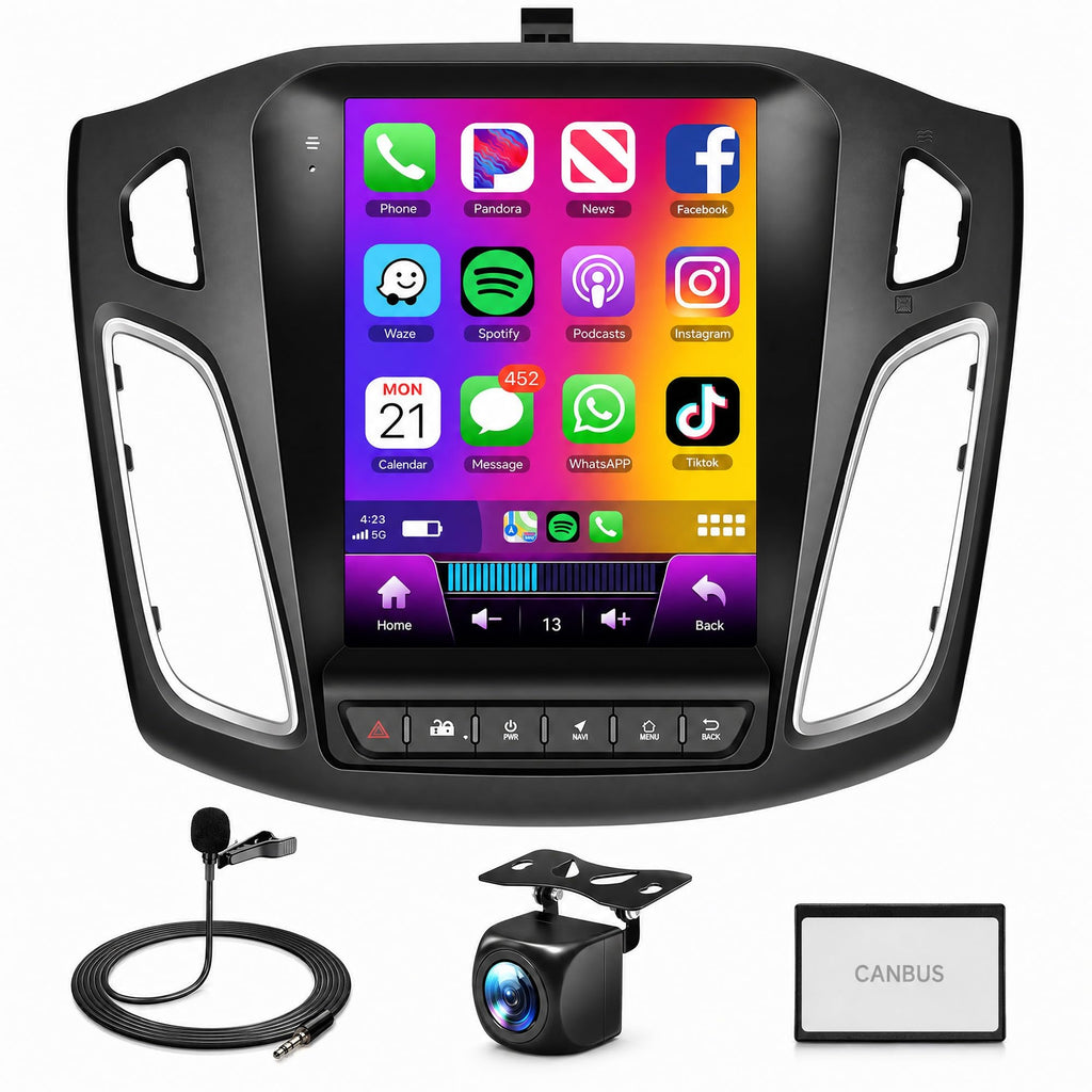 4G+64G Android Stereo for Ford Focus 2012-2018 Radio Upgrade 9.7 Inch IPS Touch Screen Head Unit, Car Stereo with Wireless Carplay Android Auto GPS WiFi DSP Bluetooth FM RDS Backup Camera