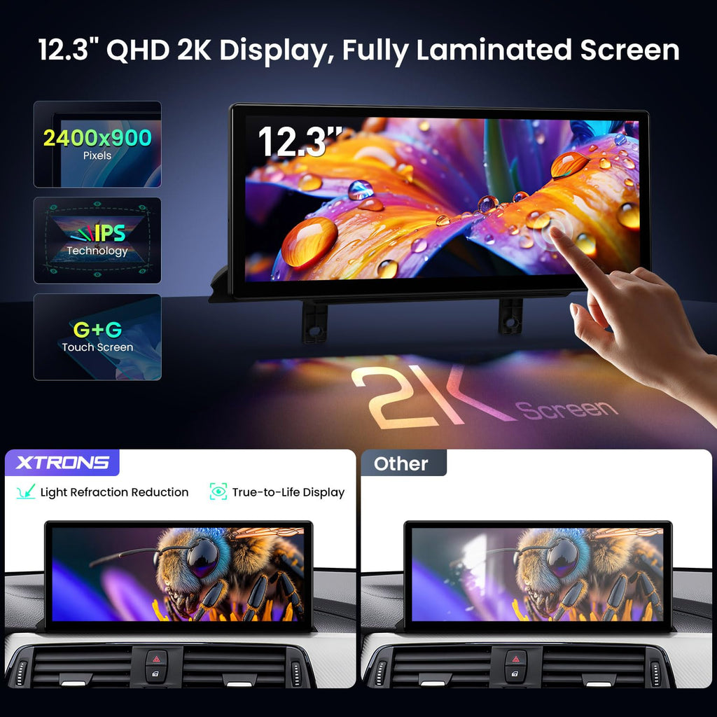 XTRONS 12.3" Android Car Stereo for BMW 3/4 Series EVO 2018+, 8GB 256GB