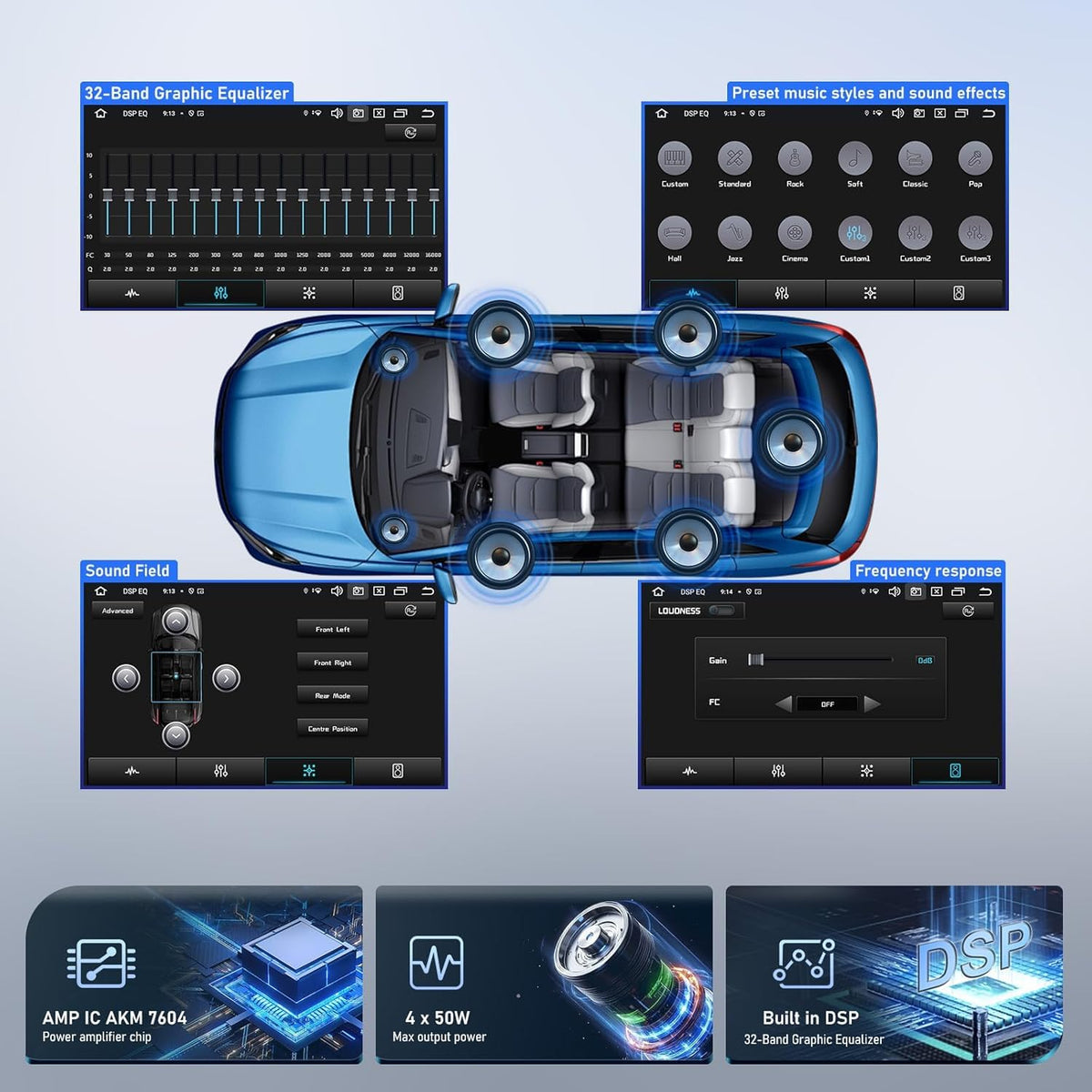 Car Radio for Toyota RAV4 2006-2012 7" QLED IPS CarPlay Android Auto Stereo DVD Player GPS Navigation with Bluetooth SWC 4G/WiFi FM/AM RDS (Octa-core CPU, 6GB RAM+128GB ROM)