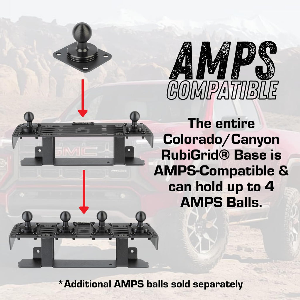 Bulletpoint RubiGrid Metal Dash Mount with 2 Phone Holders Bundle Compatible with 2023+ Chevrolet Colorado & GMC Canyon