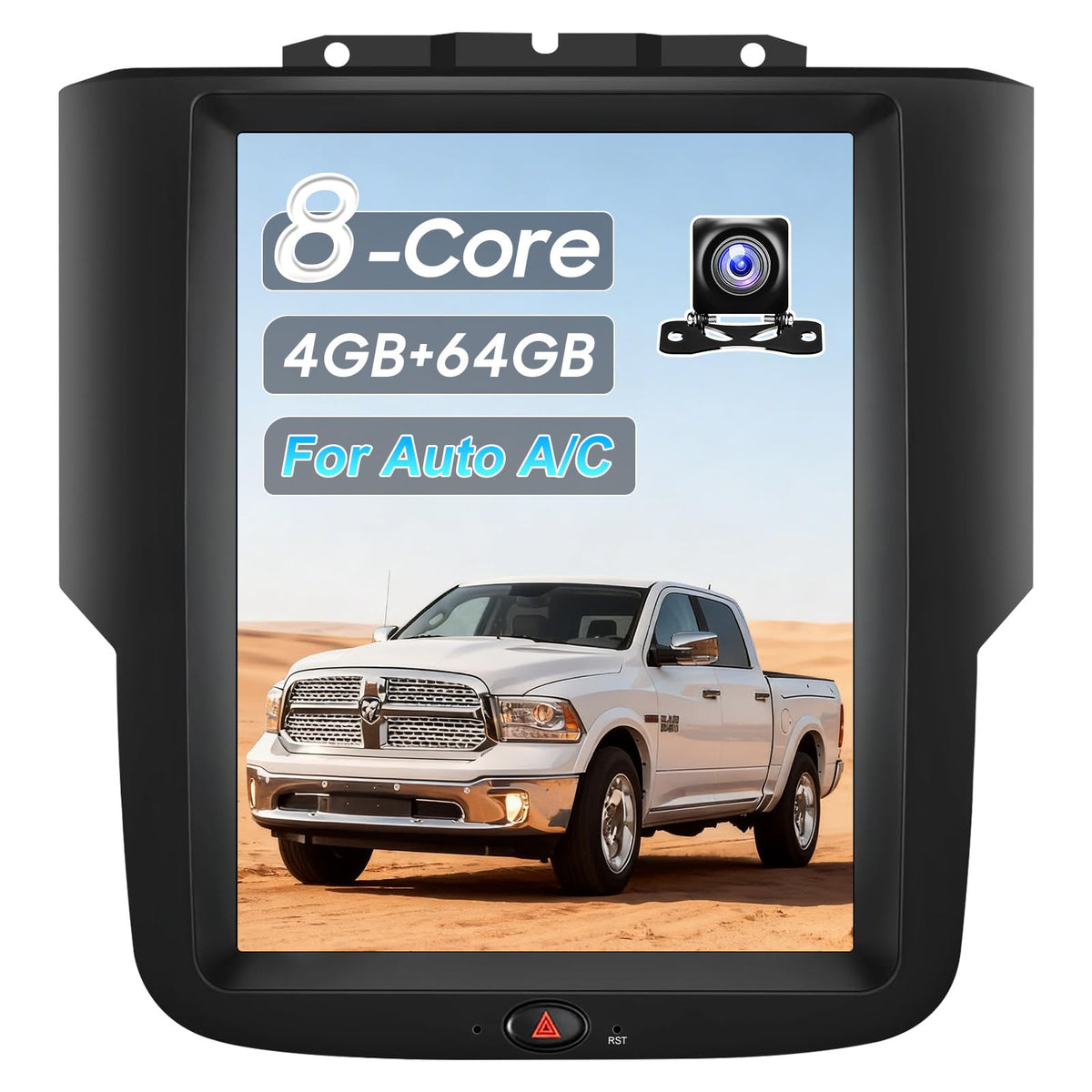 10.4" Car Radio Upgrade Dash Kit for Dodge Ram 2013-2018 1500 2500 3500,Android 13 8Core 4+64GB Wireless CarPlay Android Auto WiFi/Bluetooth5.0/GPS/DSP/SWC/1080P Rear Camera【for A/C 4-Speed Fan】