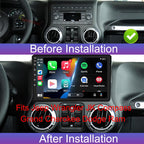 Android 14,8GB+128GB,Car Stereo Radio for Jeep Wrangler JK Compass Grand Cherokee Dodge Ram 1500, 10 inch QLED Touchscreen Support Wireless CarPlay Android Auto GPS Bluetooth FM SWC