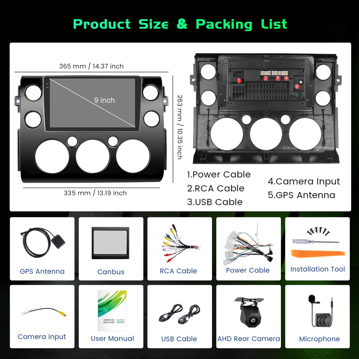 4+128G Android 15 Car Stereo for Toyota FJ Cruiser 2006-2023