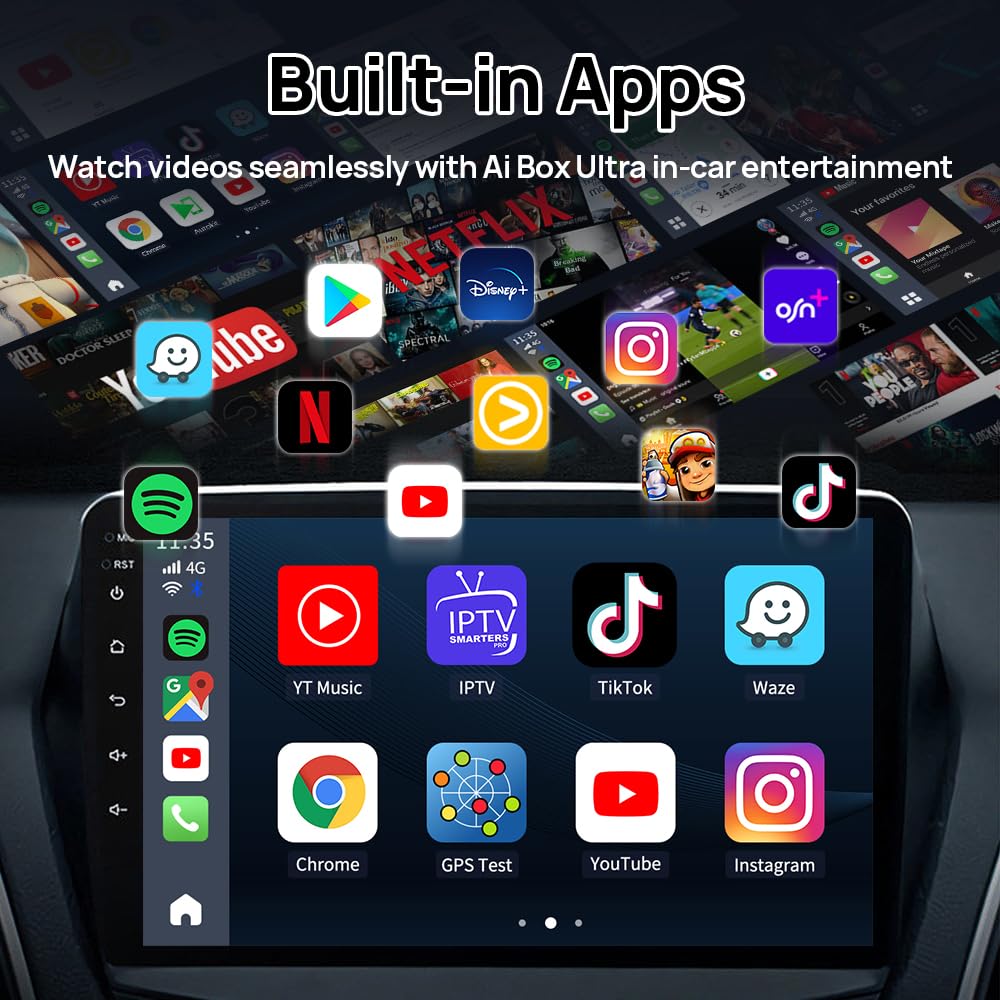 CarlinKit CarPlay AI Box Android 13 Adapter for OEM Wired Touchscreen Cars