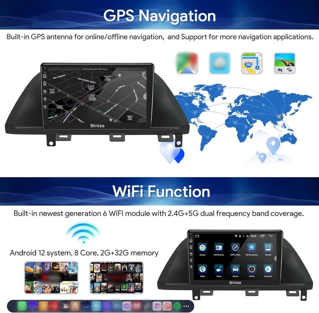 BINIZE Car Stereo Radio Android 13 Compatible with Honda Odyssey 2005-2010