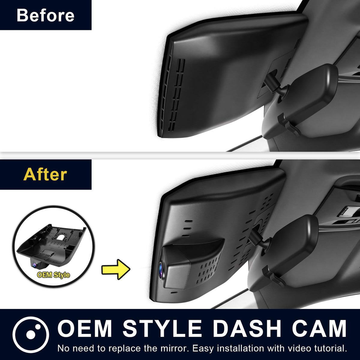 4K Front & 2K Rear 2 Channel HDR Dash Cam for Toyota Prius 2023-2026