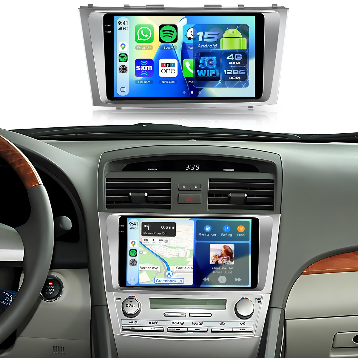 8 Core 6G+128G 9 Inch 1280 * 720P IPS Car Radio for Toyota Camry 2006-2011
