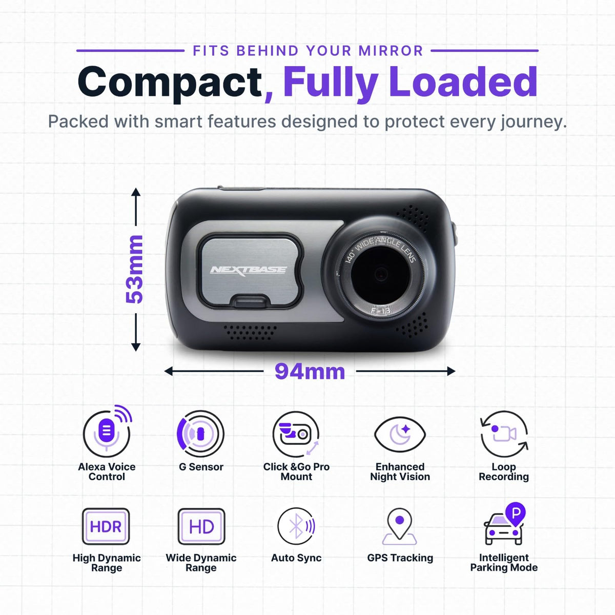 Nextbase 1440p HD Wi-Fi Dash Cam 522GW with Alexa…