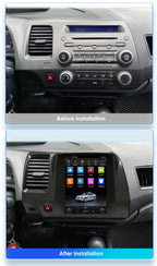 64GB Android14 Car Radio Upgrade for Honda Civic 2006-2011 10.4 Inch IPS Touch Screen Supports Wireless Carplay/Android Auto,Steering Wheel Control, WiFi, FM 2GB ROM Car Tablet