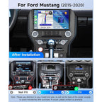 Android 14 Double Din Car Radio for Ford Mustang 2015-2021, 9 inch Touch Screen Radio for Ford Mustang Head Unit with Wireless Carplay Android Backup Camera Bluetooth GPS Navigator WiFi FM RDS 2+64G