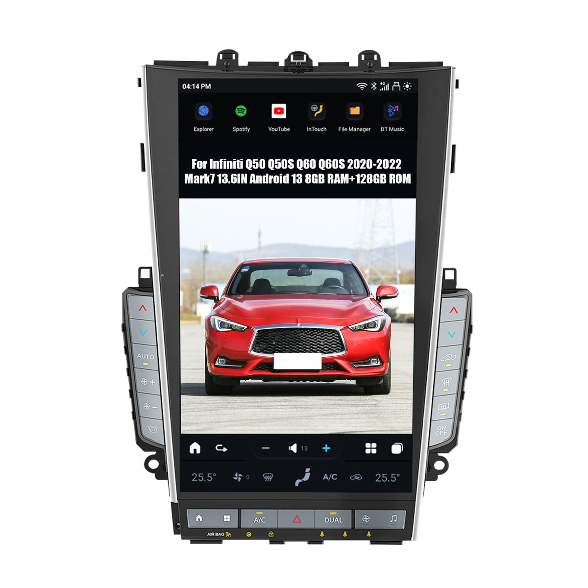 AuCar Mark 7 Android 13 Car Radio Head Unit for Infiniti Q50 Q50S Q60 Q60S 2020-2022, 13.6 Inch Car Multimedia Stereo Video Player GPS Navigation, Wireless Carplay & Android Auto, 8+256GB