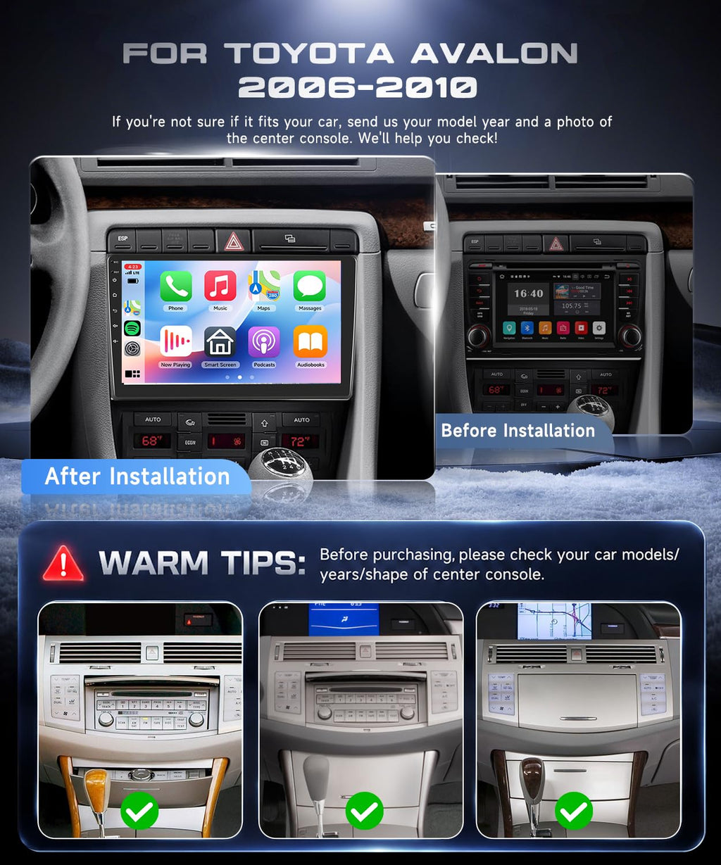 4G+64G Android 15 Car Radio for Toyota Avalon 2006-2010