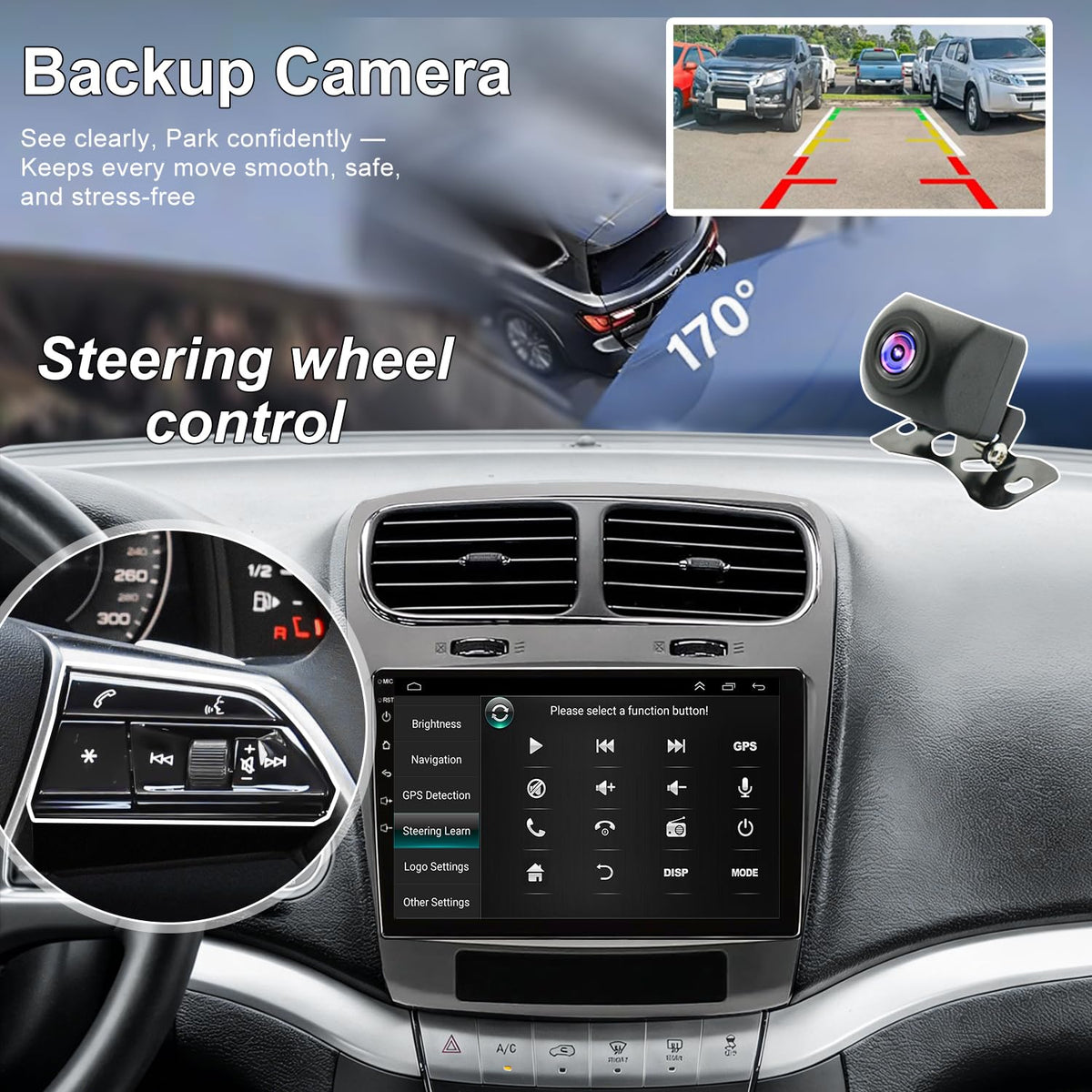 4+64G Car Radio Upgrade for Dodge Journey 2011 2012 2013 2014 2015 2016 2017 2018 2019 2020, 9 Inch Touch Screen Headunit Replacement Stereo, Wireless Carplay Android Auto 5GWiFi GPS BT FM SWC Camera