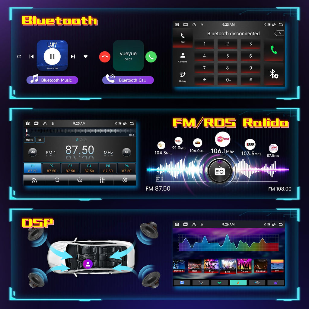 8 Core 6G+128G 9 Inch 1280 * 720P IPS Car Radio for Toyota Camry 2006-2011