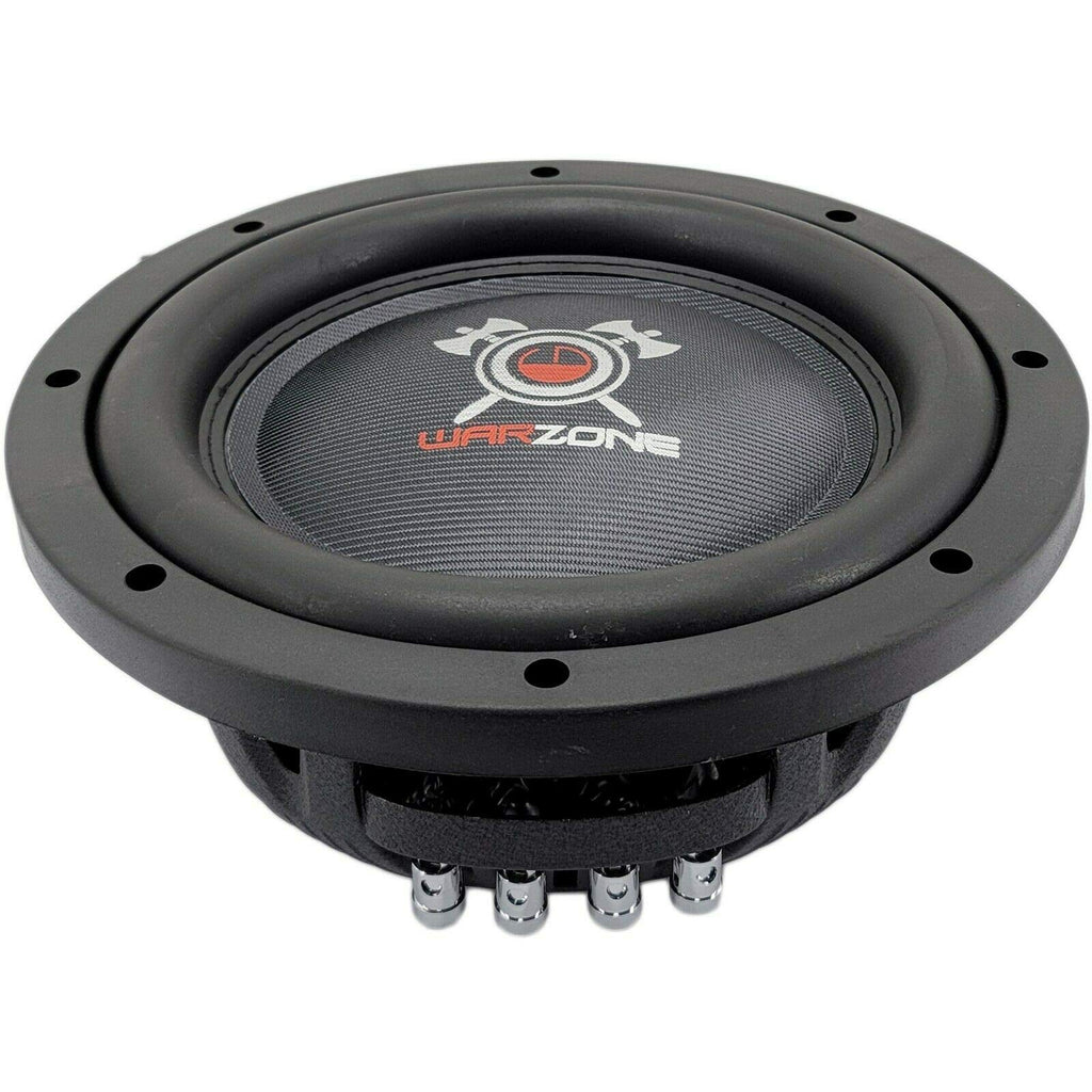 Gravity Warzone WZ10D4-1 10-Inch Shallow Car Audio Subwoofers, Dual 4-Ohm DVC, 1200W Max/400W RMS Each, Carbon Fiber Cone, 2-Pack