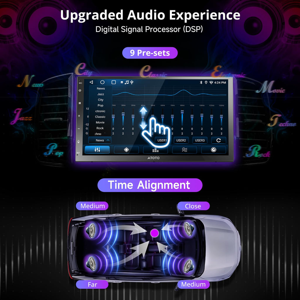 ATOTO A5L Android Double DIN Car Stereo with 7inch Touchscreen Car CarPlay