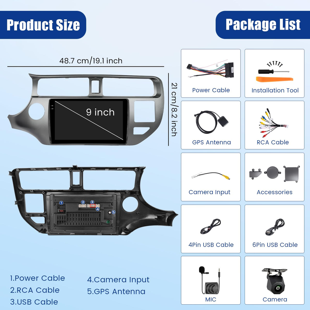 [4+128GB] Android Car Radio for Kia Rio 2011-2014 CarPlay Android Auto