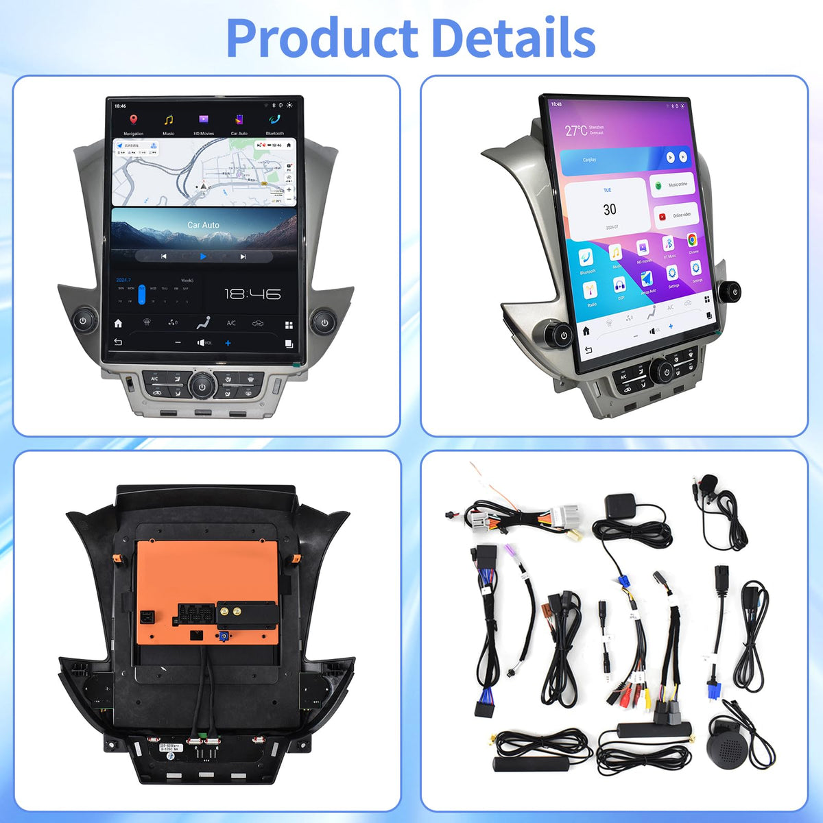 15.6 Inch 8G+128GB Qualcomm Android 13 Car Radio for Chevrolet Suburban Tahoe GMC Yukon 2014-2020 Stereo Upgrade Head Unit Multimedia Touch Screen Player GPS Navigation (for OEM 4-inch Screen)