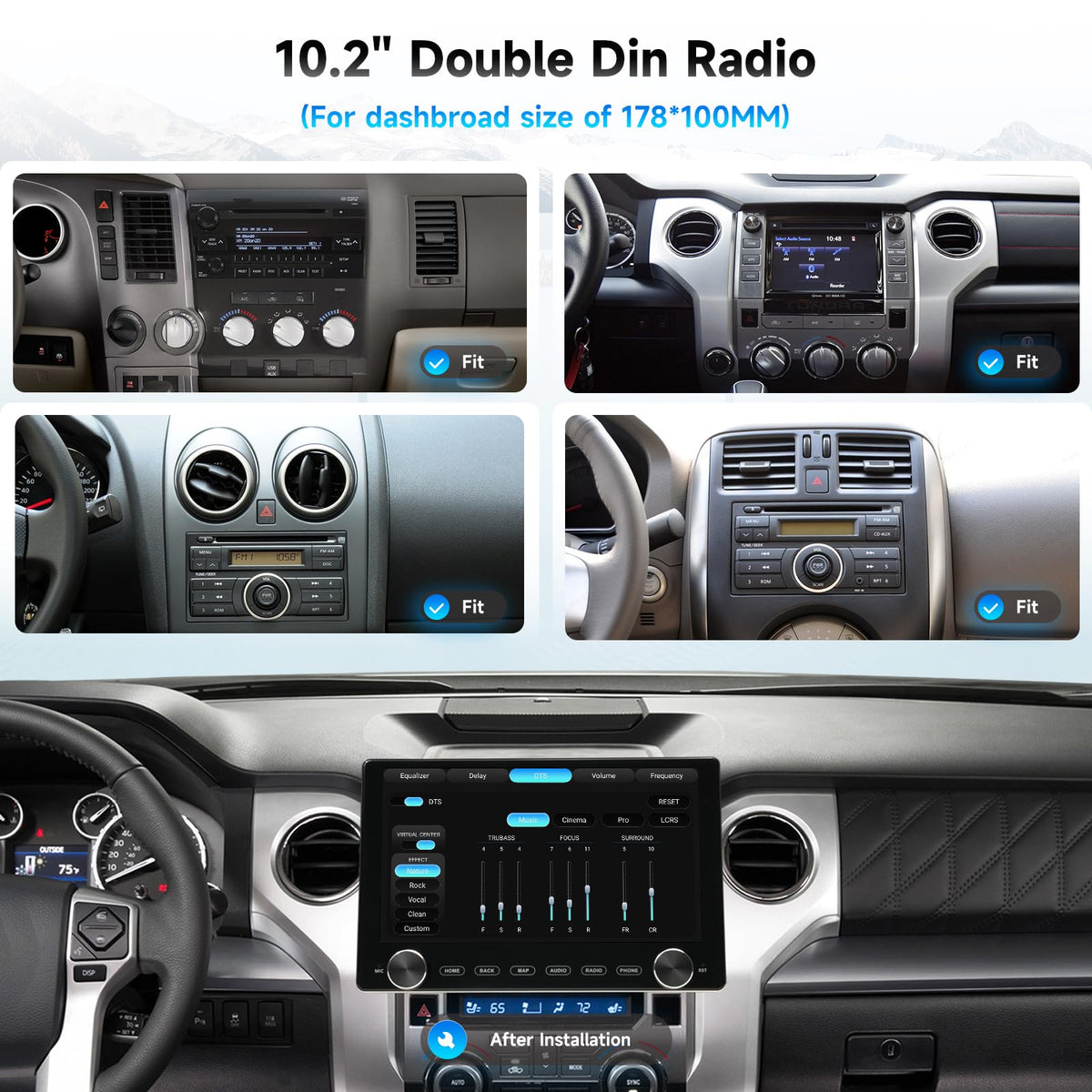 Dasaita 11.6" Double Din Car Stereo Upgrade with Dual Knob