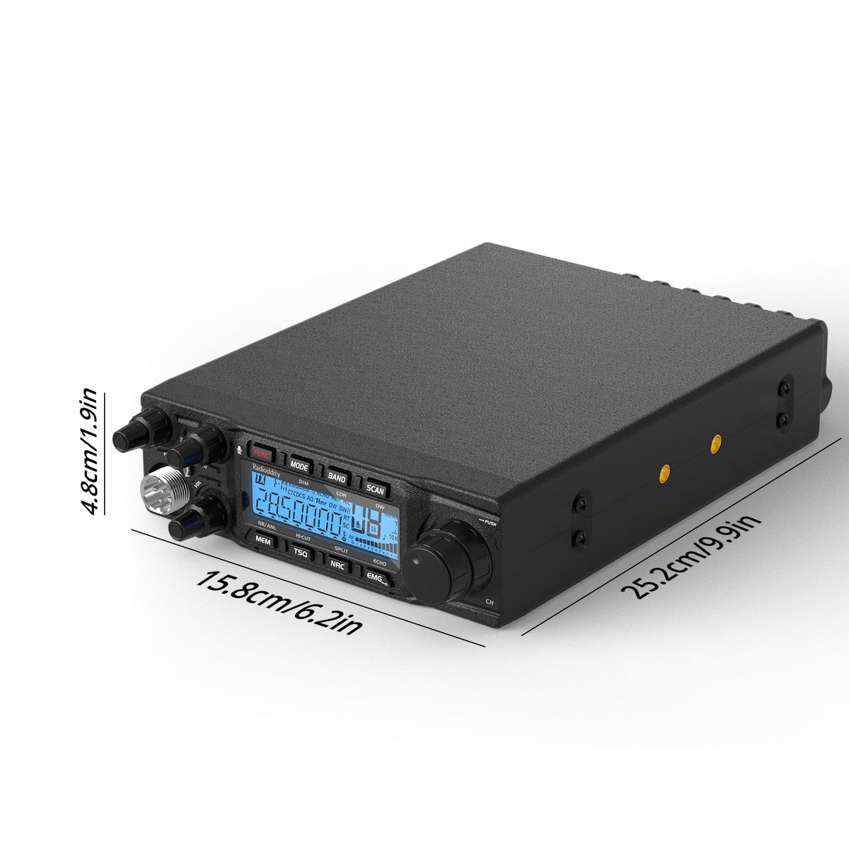 Radioddity QT80 10 Meter Mobile Ham Radio SSB/AM/FM/PA 80W, CTCSS/DCS