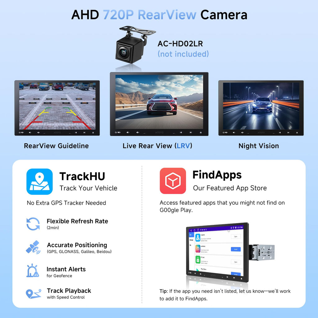 A5L 10inch QLED Android Double DIN & Single DIN Car Stereo,Wi-Fi/BT/USB