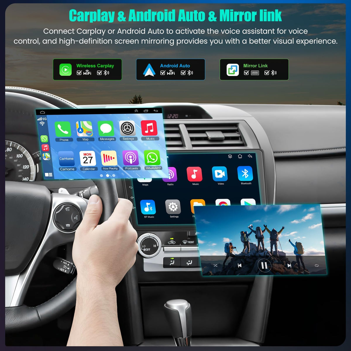 Premium 10.2" QLED Android 13 Car Stereo for Toyota Camry 2012-2014