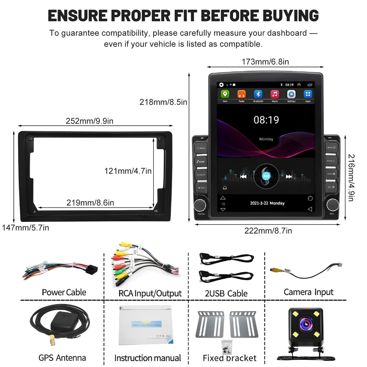 Car Radio for Nissan Frontier 2005-2008 w/Wireless CarPlay Android Auto