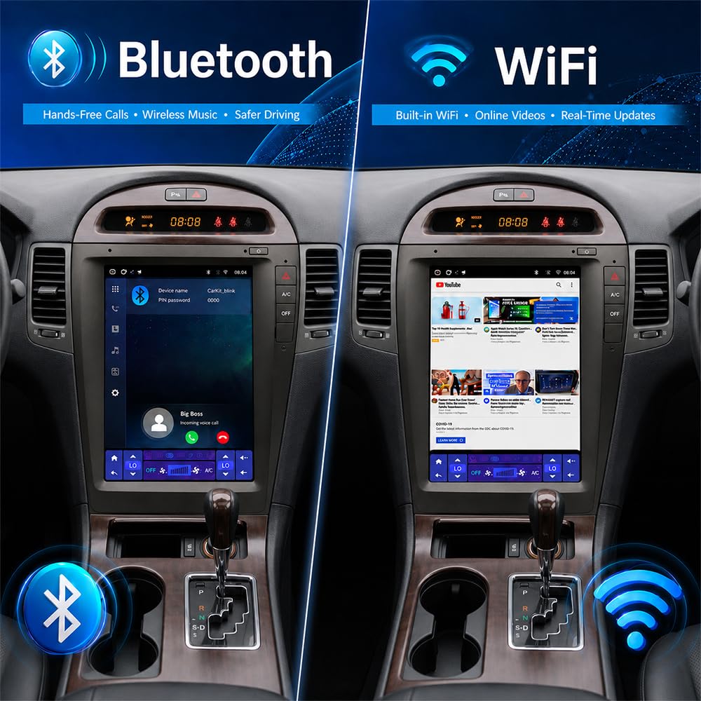 Car Stereo Radio 12.8 Inch Android 15 for Lexus ES350 2006-2011 Base Trim