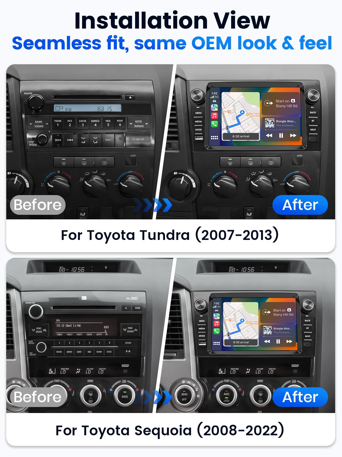 9" Car Stereo for Toyota Tundra 2007-2013 Sequoia 2008-2022