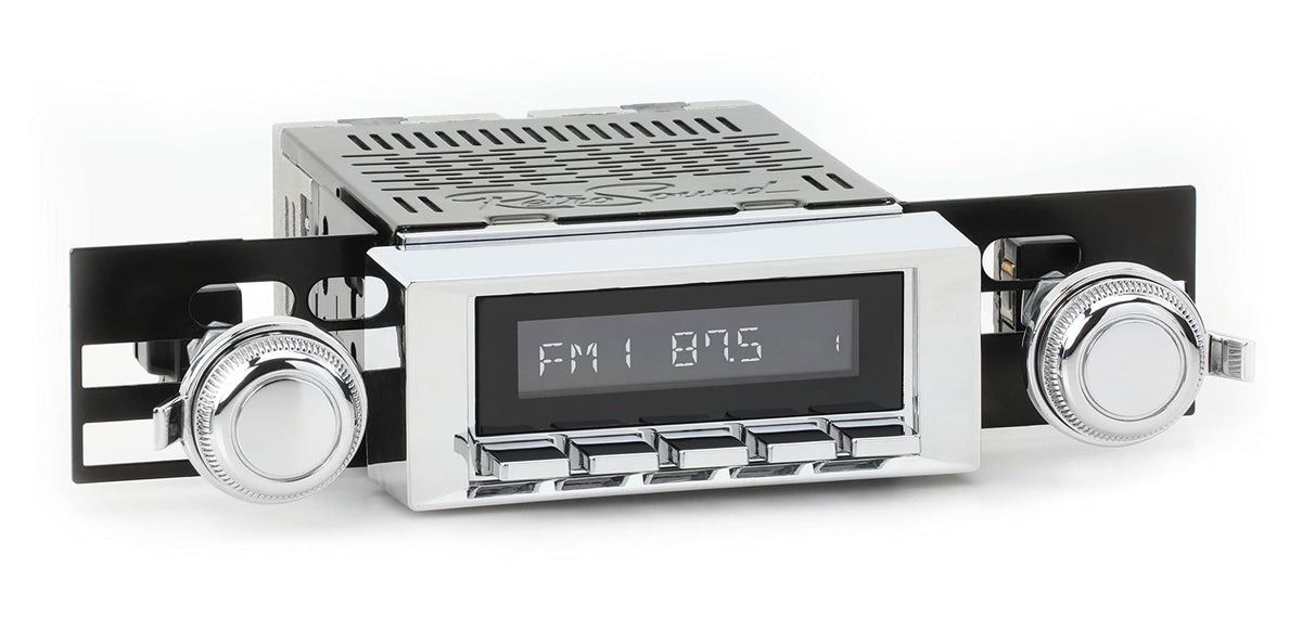 RetroRadio AM FM Stereo 03P-73P Chrome Compatible with 1968-72 Chevrolet Chevelle