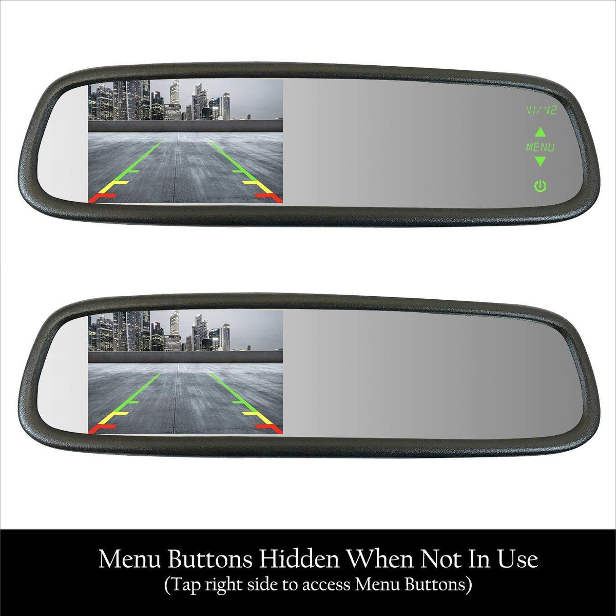 Master Tailgaters 10.5" OEM Rear View Mirror with 4.3" LCD Screen + OnStar Buttons for Existing Wiring | Rearview Universal Fit | Auto Adjusting Brightness LCD | Anti Glare | Full Mirror Replacement