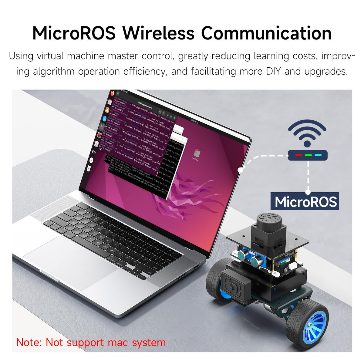 Yahboom MicroROS Robot 2WD Self Balancing ROS2 Two-Wheeled Car SLAM Mapping Navigation STM32,AI Visual Recognition Image Processing(VM Not Support MAC) (Ver Standard)