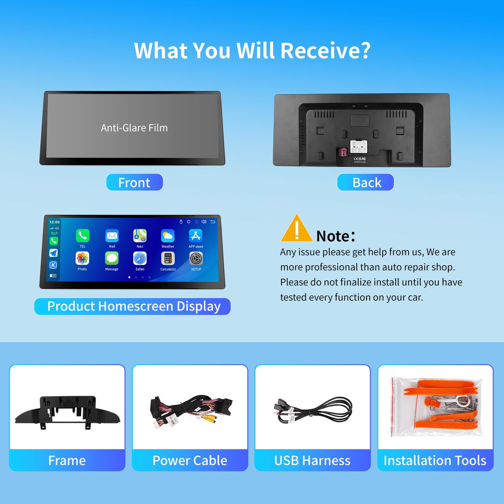 12.3 Inch Touch Screen Car Stereo with Bluetooth for BMW 3 4 Series F30 F31 F32 F33 F34 F36 2012-2016 with NBT System Wireless Carplay/Android Auto/Mirrorlink Siri