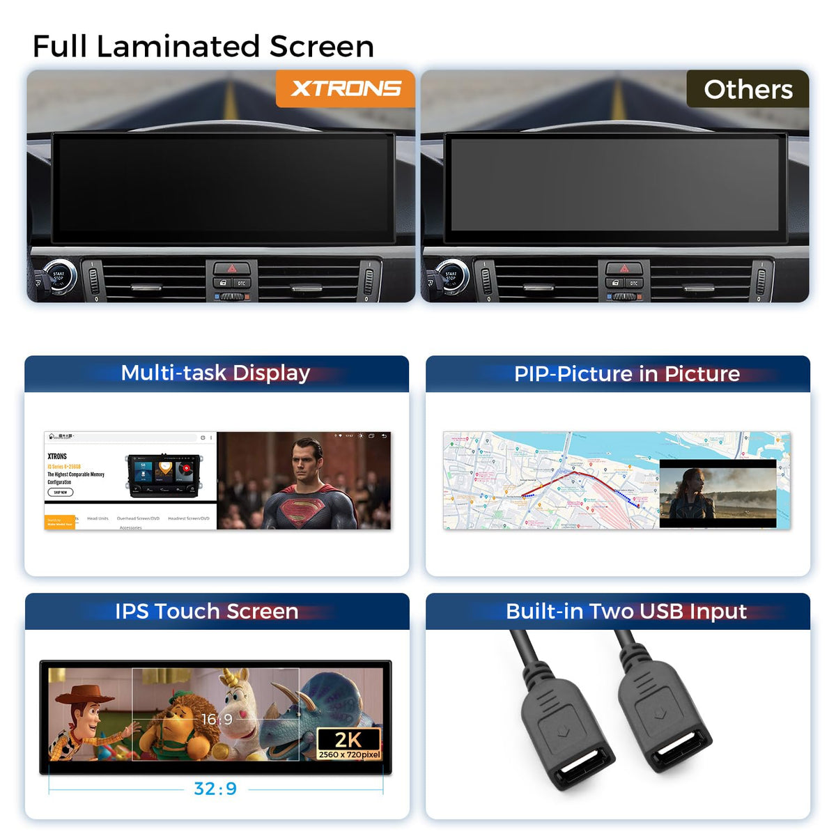 XTRONS 14.9 Inch Android 14 Car Stereo for BMW E90 E91 E92 E93 (2004-2008) CCC System, 2K IPS Touch Screen 4+64GB Global 4G Car Radio GPS Navigation Support Wireless Car Play Android Auto