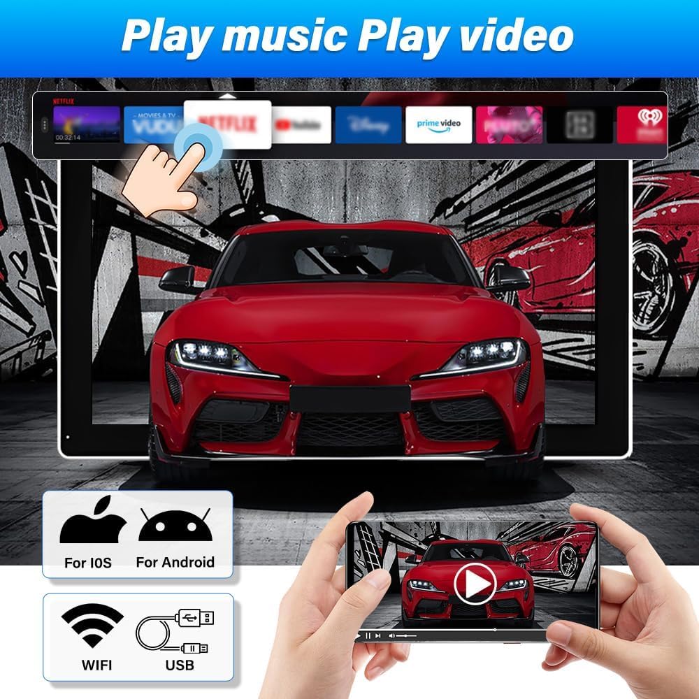 Android 14 Car Stereo for Jeep Grand Cherokee 2015-2021 with Carplay Android Auto for Grand Cherokee Radio w/8.4" Touchscreen Bluetooth EQ GPS Navi WiFi DSP FM Mirror Link SWC Backup Camera Mic, 2+32G