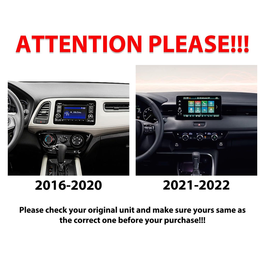 for Honda Hr-V 2016-2020 CarPlay Android Auto Navigation Stereo GPS Radio Reverse Camera Display 9" IPS Touchscreen Headunit Tablet Pad Media Player Quad Core 4G+64G