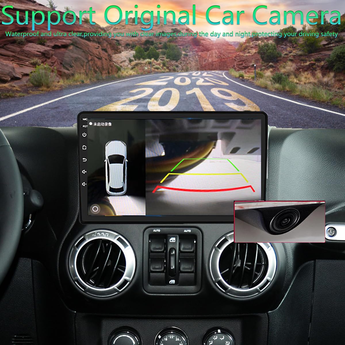 Android 14,8GB+128GB,Car Stereo Radio for Jeep Wrangler JK Compass Grand Cherokee Dodge Ram 1500, 10 inch QLED Touchscreen Support Wireless CarPlay Android Auto GPS Bluetooth FM SWC