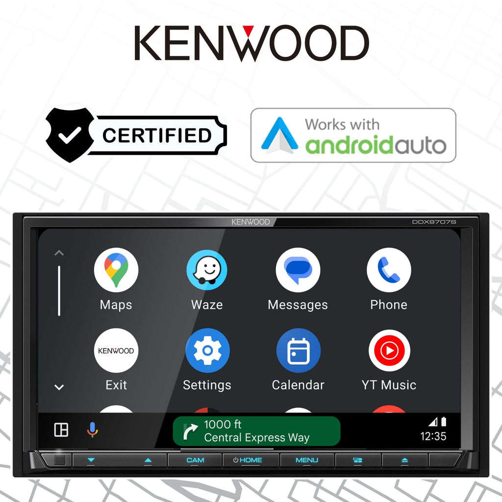 KENWOOD DDX9707S 6.95" Capacitive Touch Screen DVD Multimedia Receiver with Apple CarPlay & Android Auto