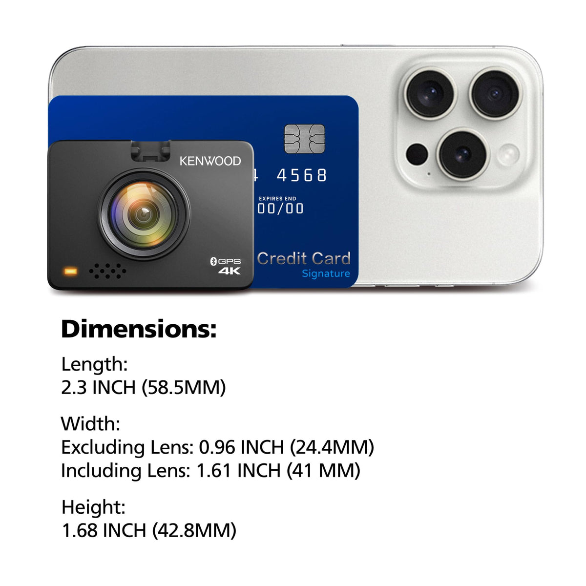 Kenwood DRVA610WDP GPS Integrated Dashboard Camera Front & Rear Camera Package
