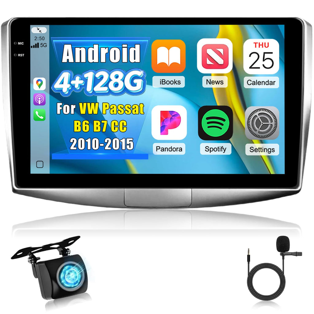 [4+128G] Car Radio for VW Passat B6 B7 CC 2010-2015, Carplay & Android Auto