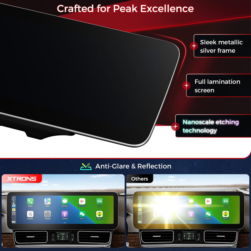 XTRONS 14.9 Inch Android 14 Car Stereo for Mercedes-Benz M-Class W166 GL-Class X166 2012-2015 NTG 4.5/4.7 System, 2K IPS Anti-Glare Touch Screen GPS Navigation Support Wireless CarPlay Android Auto 4G