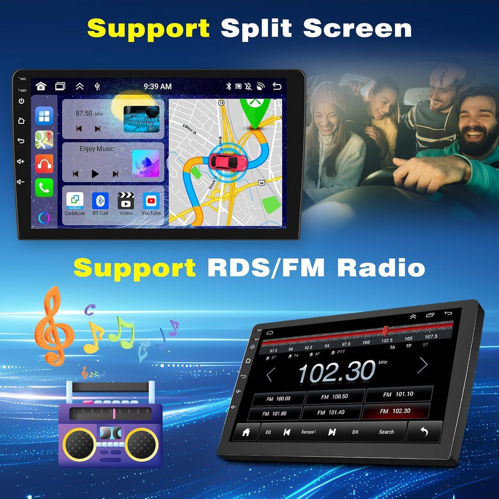 10.1" Touschscreen Car Radio for Chevy Impala 2006-2013 with Wireless CarPlay and Android Auto, 2G+64G Android 14 Double Din Car Stereo Head Unit Support GPS Bluetooth Mirror Link WiFi FM SWC Camera