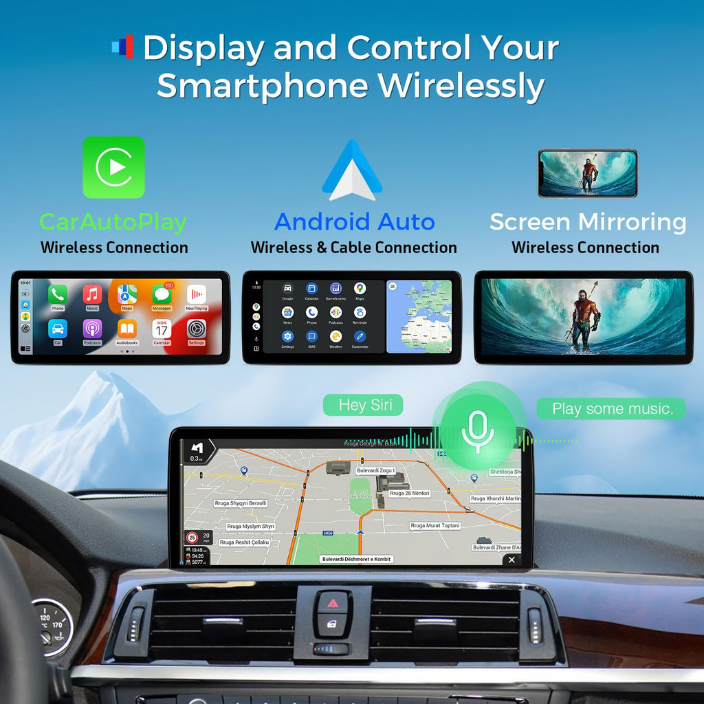 XTRONS 12.3 Inch Android 14 Car Stereo for BMW F30/F31/F32/F33/F34/F35/F36 2013-2016 NBT iDrive 4.0, IPS Touch Screen 4+64GB Global 4G Car Radio GPS Navigation Support Wireless Car Play Android Auto