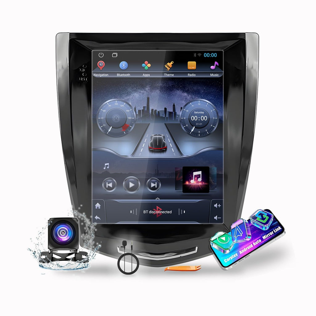 for Cadillac ATS XTS 2013-2019 Octa Core 6G+128G Tesla Style CarPlay Android Auto Navigation Stereo GPS Radio Information System Reverse Camera 9.7" IPS Touchscreen Headunit Tablet Media Player