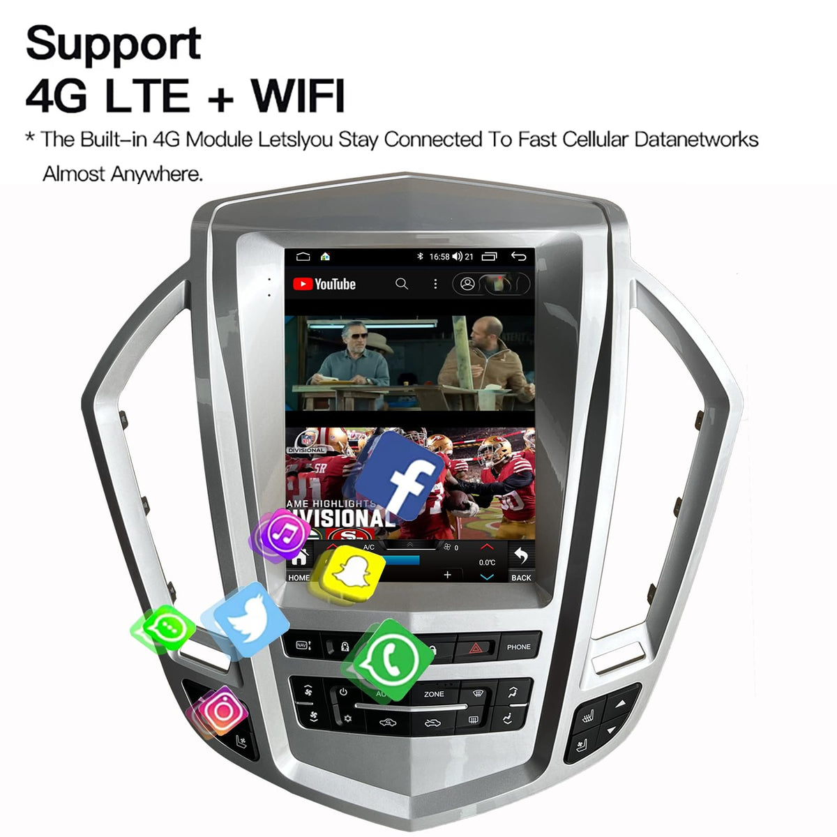 Android 14 Radio for Cadillac SRX 2009-2012, 9.7" Tesla Style Touchscreen