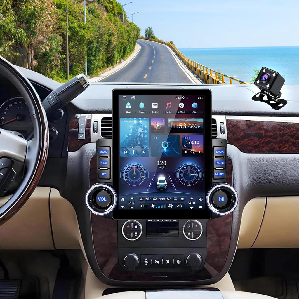 4Core 64G 9.7 Inch Android 14 Car Radio Stereo for Chevy Tahoe 2007-2014