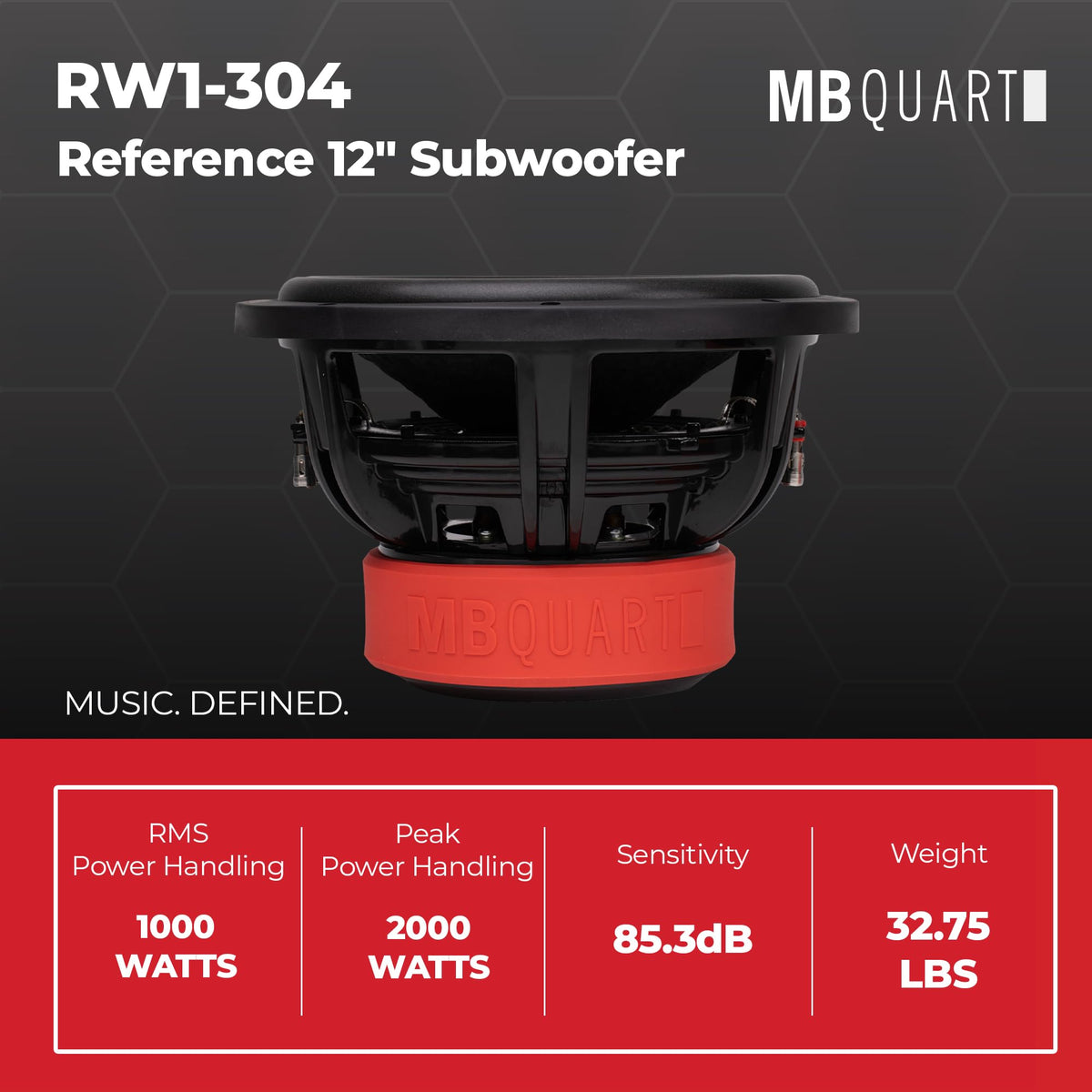 MB Quart Reference 12 Inch 2000W 4 Ohm DVC Car Audio Subwoofer