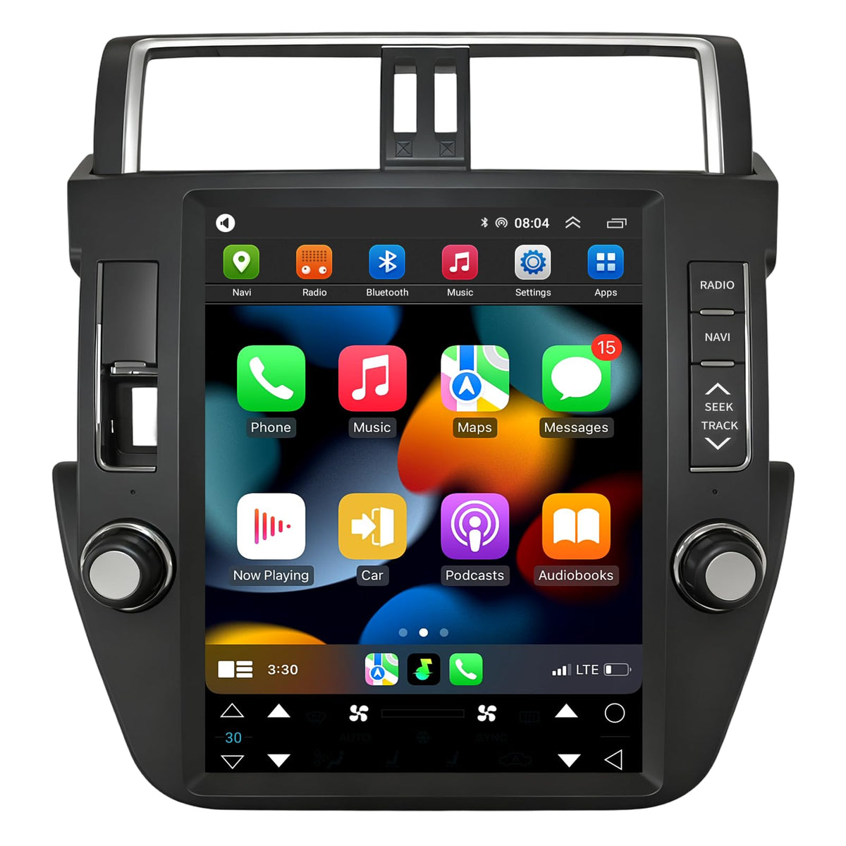 Car Radio Stereo for Toyota Land Cruiser Prado 2010 2011 2012 2013, 12.1 inch Touchscreen Wireless Carplay & Android Auto Tesla Style Headunit Upgraded with Bluetooth GPS Navi SWC WiFi FM DSP Camera