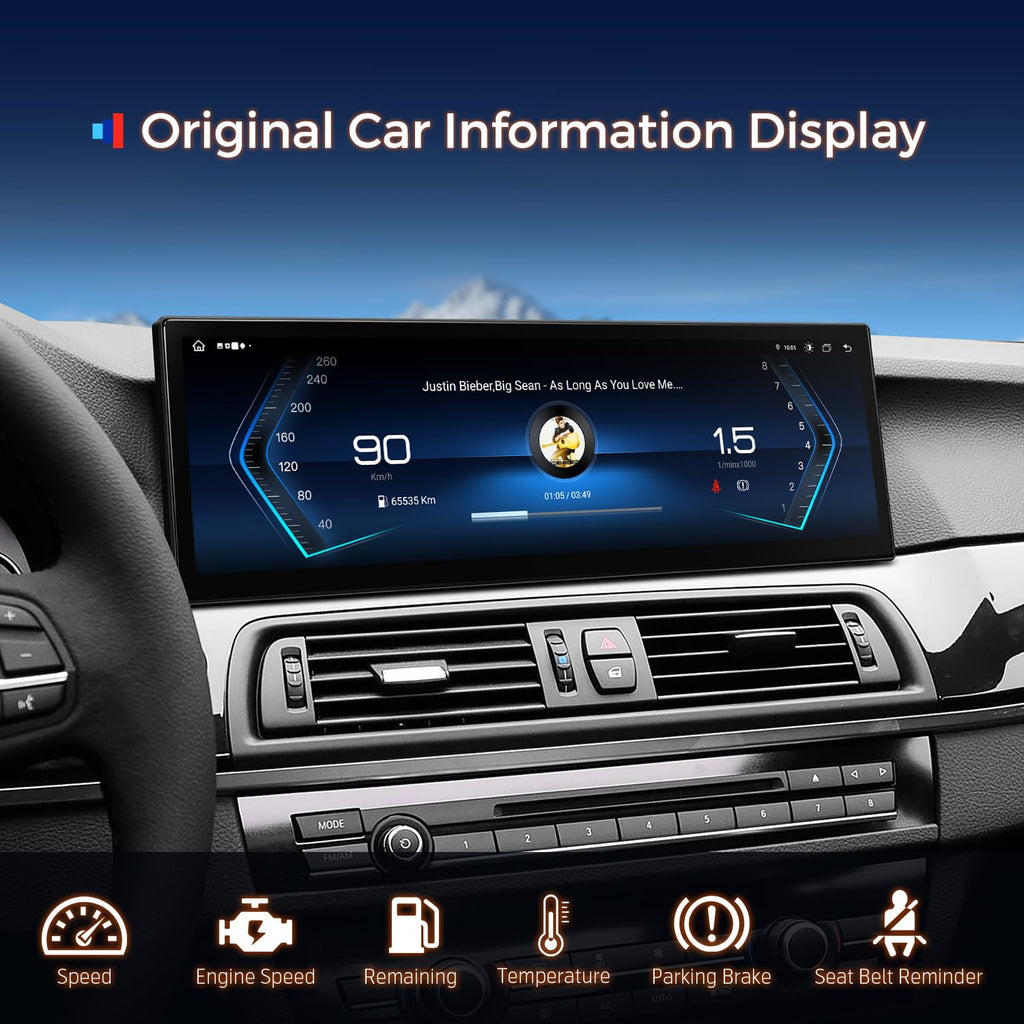 XTRONS 14.9 Inch Android 14 Car Stereo for BMW F10/F11 (2013-2016) NBT System, 2K IPS Touch Screen 8+256GB Global 4G Car Radio GPS Navigation Support Wireless CarPlay Android Auto